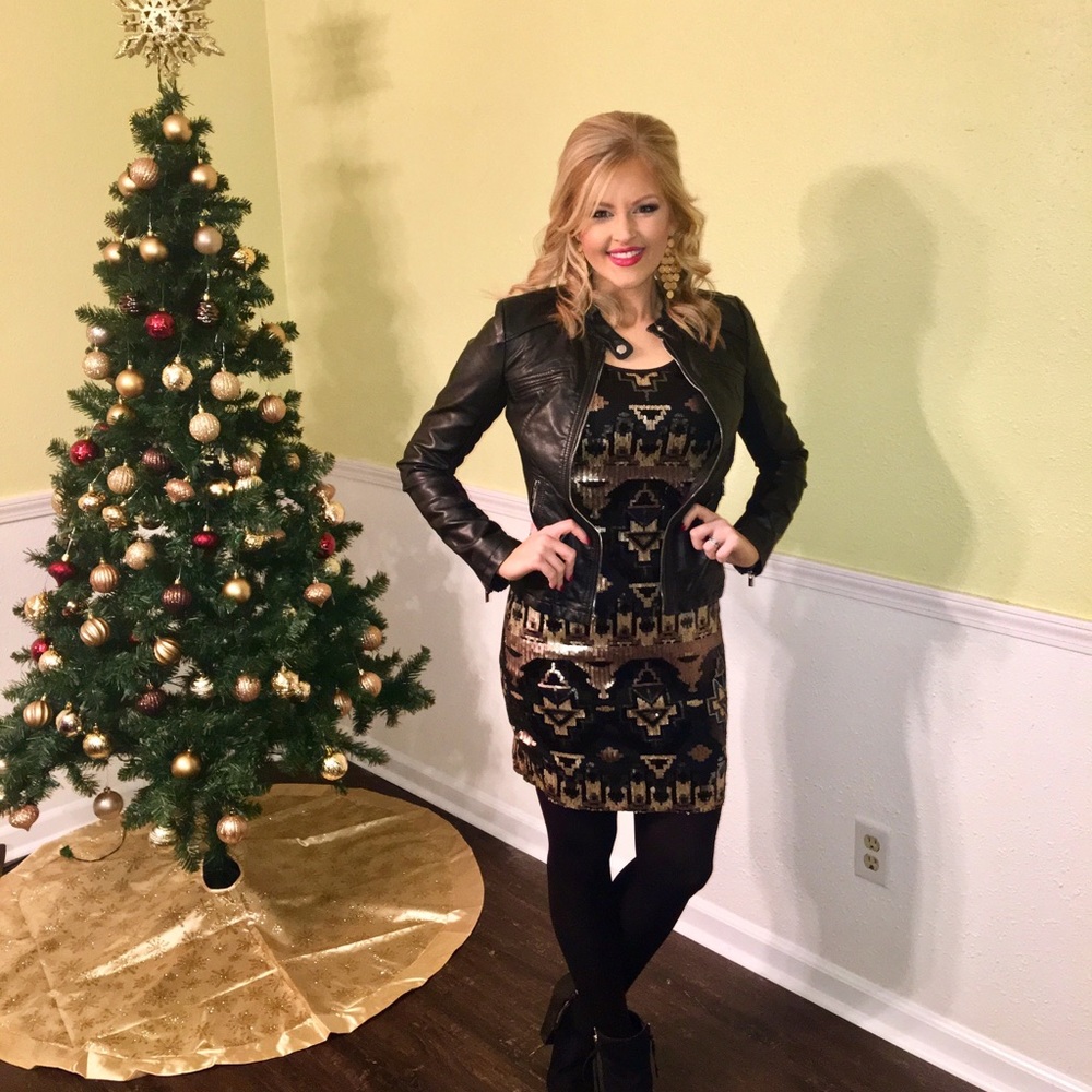 Black metallic dress